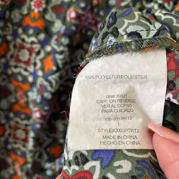 Takara Women Top Multi Cold Shoulder Layered Flowy Sleeve Keyhole Back Size L - Picture 9 of 10